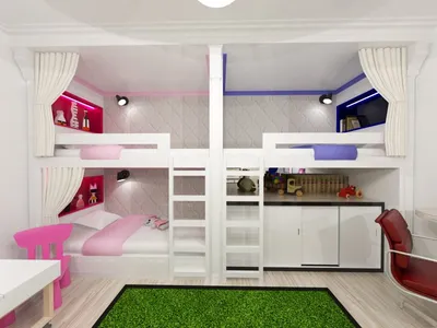 ≡ ➤ Мебель детской комнаты для трех девочек ⋆ ⋆ Фабрика мебели «Mamka™» ᐈ  Эксперт детского пространства