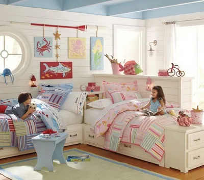 Уникальный дизайн детской комнаты дошкольника - оформление интерьера в  морском стиле | Детская комната в морском стиле, Детская в морском стиле,  Дизайн детской комнаты