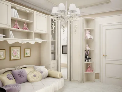 Дизайн-проект детской комнаты 14 кв. м в классическом стиле для девочки 10  лет | Студия Дениса Серова
