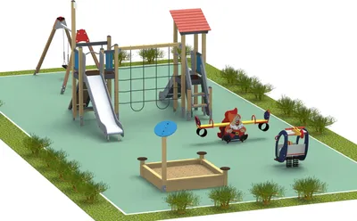 Эффектный и безопасный ландшафтный дизайн детской площадки