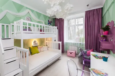 Дизайн детской комнаты с двухъярусной кроватью - 68 фото