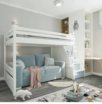 Дизайн детской комнаты с двухъярусной кроватью: фото и идеи | Wergin.ru