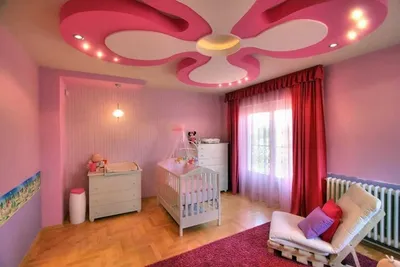 Потолки из гипсокартона для детской спальни - 74 фото