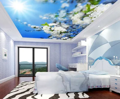 Натяжной потолок облака с подсветкой - 75 фото