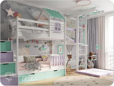 ≡ ➤ Дизайн детской с высокими потолками для малыша ⋆ ⋆ Фабрика мебели  «Mamka™» ᐈ Эксперт детского пространства