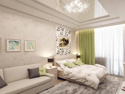 Дизайн интерьера гостиной, совмещенной со спальней: 75 фото идей