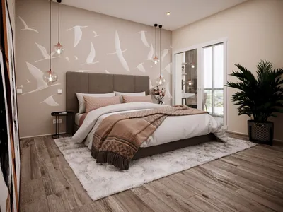 Недорогой дизайн спальни - 58 фото