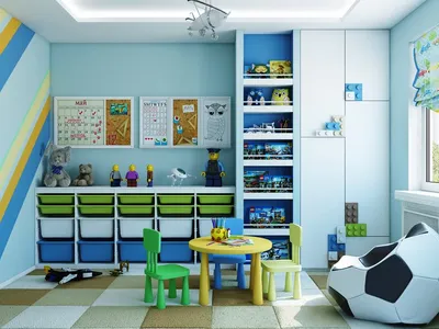 Дизайн проект детской комнаты для двух детей в Реутове 2019