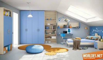 ≡ ➤ Голубой и синий цвет в интерьере детской ⋆ Фабрика мебели «Mamka™» ᐈ  Эксперт детского пространства