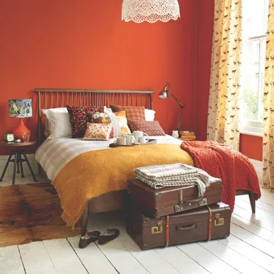 Оранжевые спальни – 135 лучших фото дизайна интерьера спальни | Houzz Россия