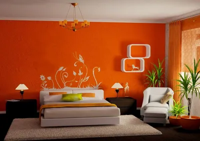 Оранжевая комната - 75 фото