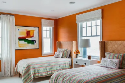 Оранжевая спальня - 90 фото примеров интерьера