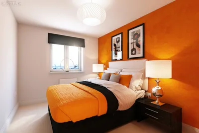 Оранжевая спальня (67 фото)