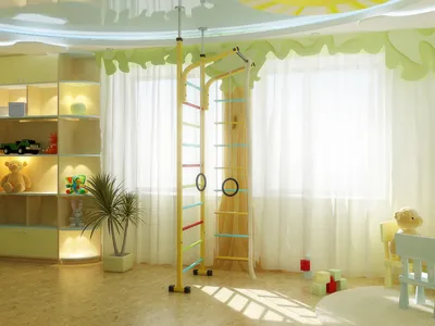 Дизайн бежевой детской комнаты для девочки