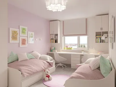 Дизайн комнаты для девочки - идеи интерьера детской для девочек и фото  примеров