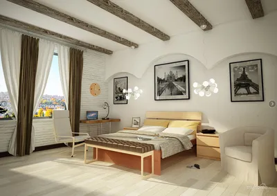 Просторная светлая спальня (Дизайн-студия Малина) — Диванди