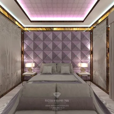 Дизайн спальни в стиле современное ар-деко. Фото интерьера
