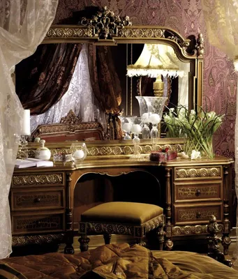 Трюмо для спальни с элементами резьбы - Asnaghi - коллекция Luxury
