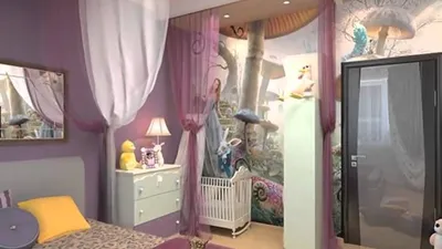 Дизайн спальни с детской кроваткой (75 фото) - варианты интерьеров