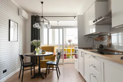 Дизайн кухни с балконом (16 фото), варианты интерьера кухни с балконной  дверью | Houzz Россия