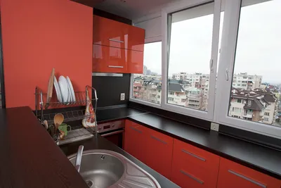 Кухня на балконе: переходящий интерьер, дизайн на балконе или лоджии,  большая студия