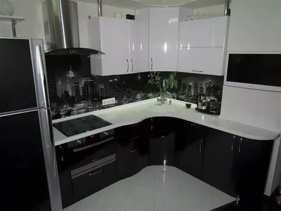 Недорогие черно-белые кухни, купить черно-белую кухню дешево от  производителя, заказать в Москве | АК-Мебель