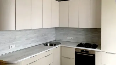 Угловая кухня с газовым котлом. Дизайн кухни 12 кв м с радиусными фасадами  - YouTube