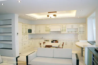 Потолок из гипсокартона кухня гостиная (68 фото)