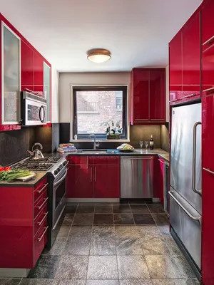 Красная кухня: ТОП-150 фото лучших вариантов сочетания красных цветов в  современном или классическом дизайне интерьера