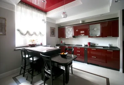 Красная Кухня в Интерьере (115+ Фото): Дизайн в Ярких Контрастах | Красные  кухонные шкафы, Кухонная мебель, Темная столешница