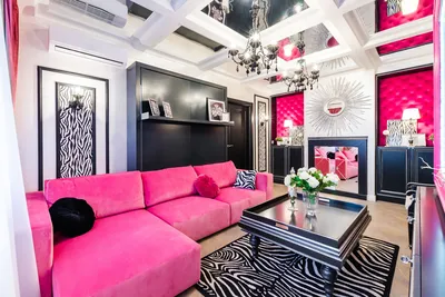 Интерьер гостиной в розовом цвете: лучшие фото и идеи