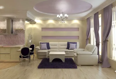 Дизайн интерьера гостинной в фиолетовых тонах » Современный дизайн на  Vip-1gl.ru