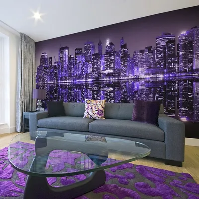 Интерьер гостиной в фиолетовых тонах (70 фото)