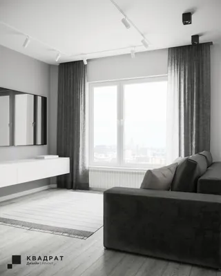 Дизайн гостиной в серых тонах от Mirt. Abitant Москва