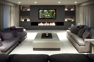 Камин и телевизор в гостиной: приемы стильного оформления интерьера -  VICTORY