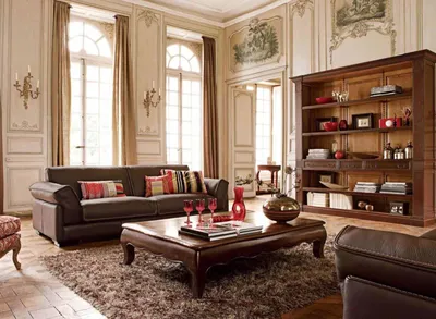 Гостиная в классическом стиле, интерьер красивой гостиной в современной  классике, дизайн потолка