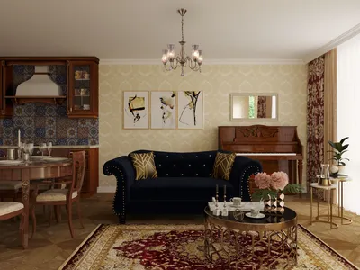 Гостиная в стиле ретро – готовое решение в интернет-магазине Леруа Мерлен  Москва