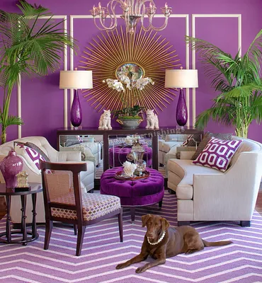 Интерьер в фиолетовом цвете: 70 вдохновляющих фото и идей