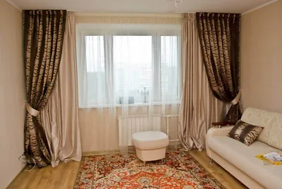 Шторы в гостиную в современном стиле купить в Москве | Двойные классические  шторы для гостиной на заказ