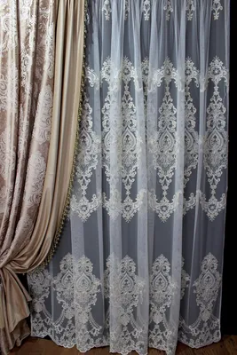 Комплект штор и тюля в классическом стиле с короной в гостиную, спальную,  зал, цена 6800 грн — Prom.ua (ID#1380555878)