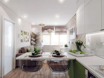 Дизайн прямоугольной кухни гостиной - 69 фото