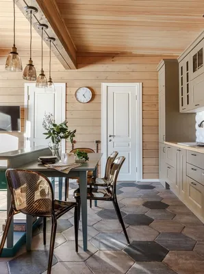 Идеи дизайна кухни в деревянном доме - фото реальных интерьеров и советы |  SALON | Деревянные дома, Загородные дома, Интерьер
