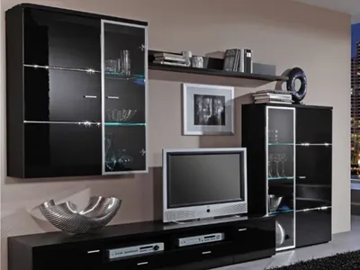 Современные модульные стенки в гостиную — 50 фото идей