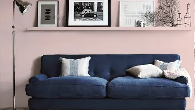Пудровый цвет в интерьере гостиной: 35 фото дизайнов