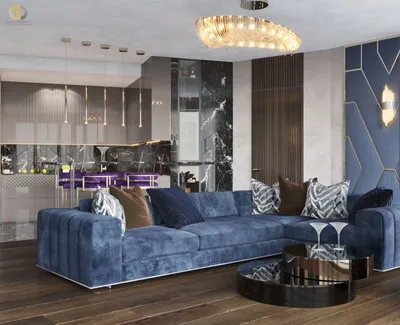Гостиная в голубых тонах – посмотреть 35 фото дизайна интерьера гостиных в  голубом цвете: портфолио, цены на услуги в Москве на сайте ГК «Фундамент»