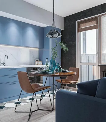 Синяя кухня 2023 в интерьере: 120+ новых идей. Фото. Тренды