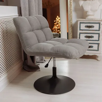 Кресло GRANDE, поворотное, серая ткань JH13-7/черный купить с доставкой,  цена 599 руб.