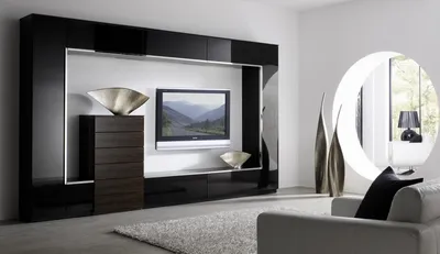 Корпусная мебель для гостиной в современном стиле, фото вариантов