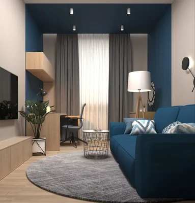 Гостевая комната и кабинет | Гостиная в голубом цвете, Синие гостиные,  Небольшие гостиные