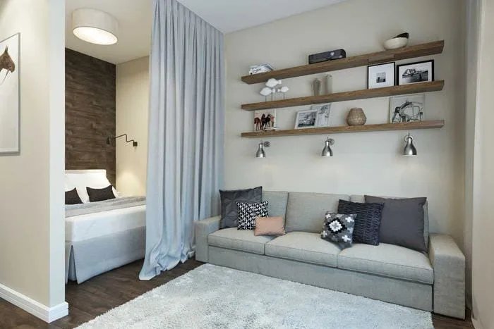 Идеи зонирования для спальни и гостиной площадью 16 кв